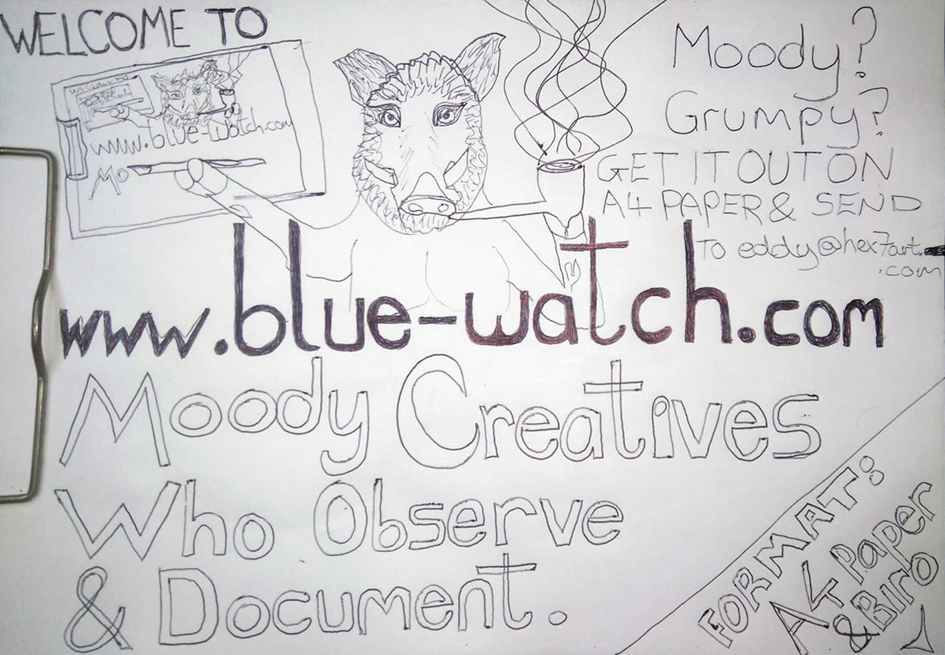 Blue Watch, A4 digital publication, moody creatives, artwork by Eddy Crowley, Ulster, Northern Ireland
